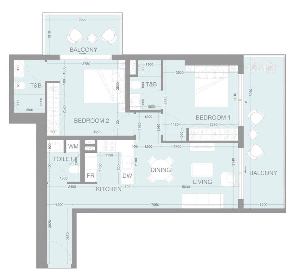 Floor Plan 2 Bedrooms
