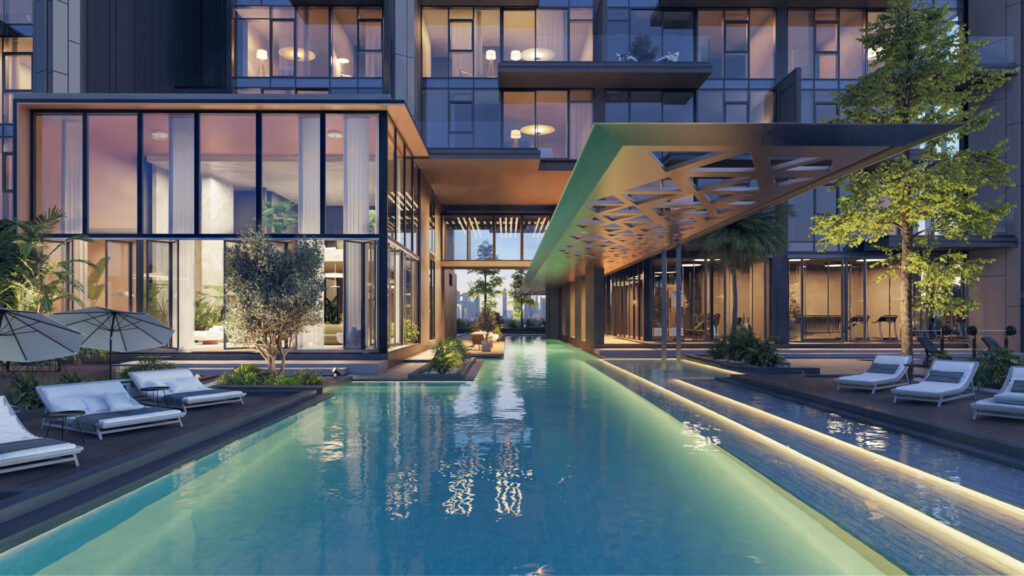 pool deck -night